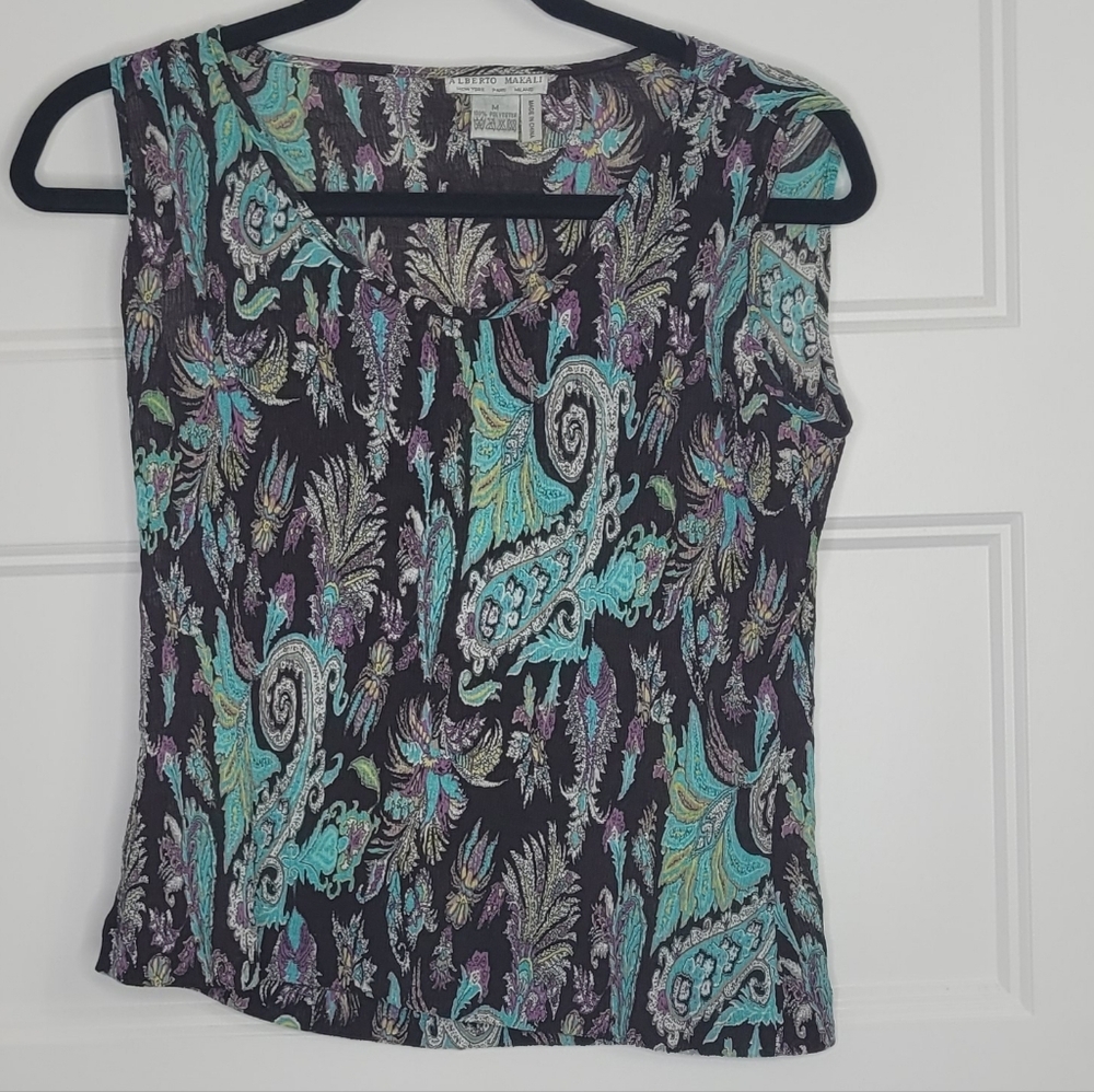 vintage Alberto Makali multicolored patterned Top Size M